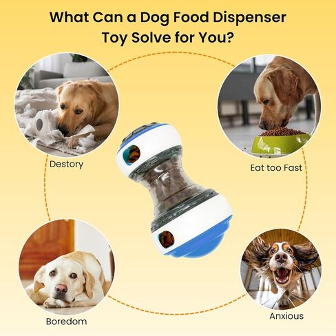 Treat Dispensing Dog Toy, Interactive Puzzle Feeder for Smart Dogs, Slow Feeder Ball for Boredom Relief, Mental Stimulation & Training Enrichment, Durable Food Dispenser for Small Medium Large Dogs in Saudi Arabia