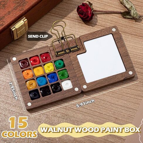 مجموعة طلاء السفر المائية المصغرة ، مجموعة ألوان مائية الجيب ، مجموعات لوحة فنانين محمولة بألوان ، كتاب ، مقاطع الموثق ، الأقلام ، صندوق الطلاء الخشبي للفنانين الرسامين (8 لوحة) in Kuwait