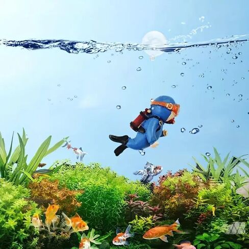 1pc Diving Action Figures Aquarium Ornament, Artistic Decor, Mini Diver Figurines, Fish Tank Creative Landscaping Accessories in Saudi Arabia