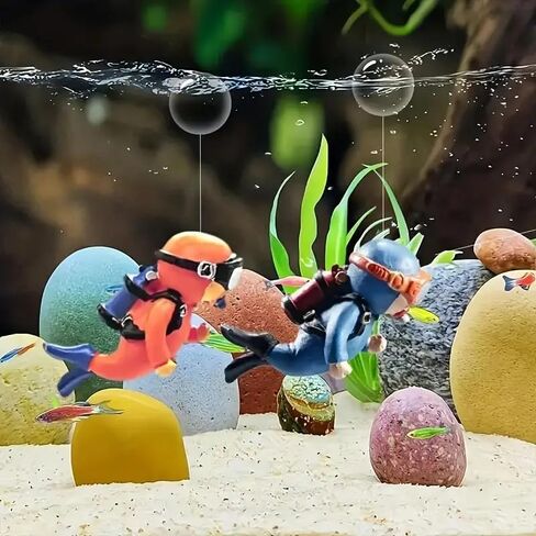 1pc Diving Action Figures Aquarium Ornament, Artistic Decor, Mini Diver Figurines, Fish Tank Creative Landscaping Accessories in Saudi Arabia