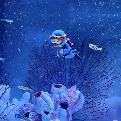 1pc Diving Action Figures Aquarium Ornament, Artistic Decor, Mini Diver Figurines, Fish Tank Creative Landscaping Accessories in Saudi Arabia