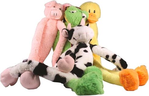 Large Extra Long Legs Over Sized Plush Animal Themed Dog Toys 27 inch Multiple Squeakers (Black and White Cow) in Saudi Arabia