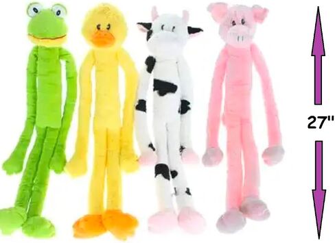Large Extra Long Legs Over Sized Plush Animal Themed Dog Toys 27 inch Multiple Squeakers (Black and White Cow) in Saudi Arabia