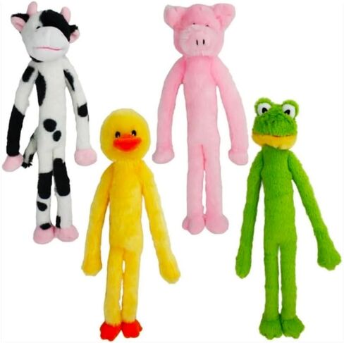 Large Extra Long Legs Over Sized Plush Animal Themed Dog Toys 27 inch Multiple Squeakers (Black and White Cow) in Saudi Arabia