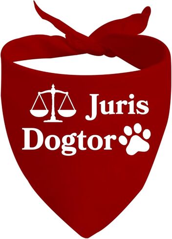 JXGZSO قطعة واحدة من وشاح التخرج للكلب Juris Dogtor Dog Bandana موازين العدالة الكلب باندانا المحامي هدية طالب القانون (Juris Dogtor Dog) in Kuwait