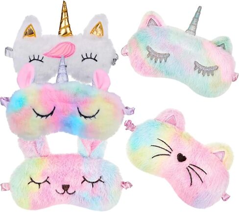 قناع النوم للأطفال، عبوة من 2 قناع عين وحيد القرن اللطيف للنوم الأميرة، أغطية عينين للنوم ليلية للنوم للأطفال in Kuwait