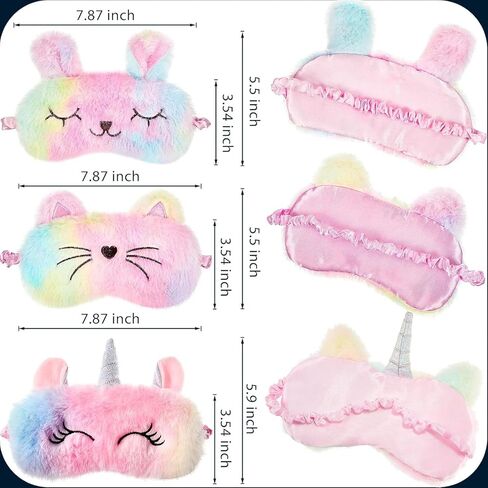 قناع النوم للأطفال، عبوة من 2 قناع عين وحيد القرن اللطيف للنوم الأميرة، أغطية عينين للنوم ليلية للنوم للأطفال in Kuwait