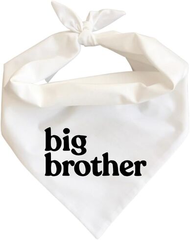 Big Brother Dog Bandana إعلان حمل الطفل وشاح الحيوانات الأليفة من القطن الأبيض للحامل الجرو الجديد لالتقاط الصور (كبير) in Saudi Arabia