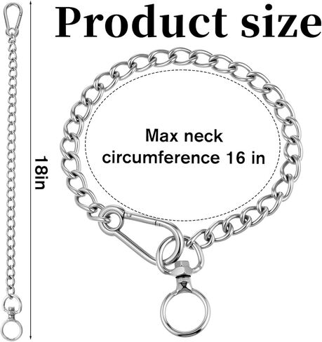 Dog Chain Collar, Silver Stainless Steel Metal Chew Proof Dog Collars Adjustable Walking Training Puppy Collar Choker Chain for Small Medium Dogs (Small) in Saudi Arabia