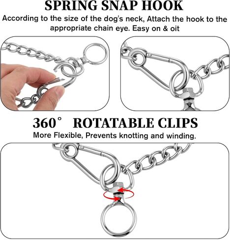 Dog Chain Collar, Silver Stainless Steel Metal Chew Proof Dog Collars Adjustable Walking Training Puppy Collar Choker Chain for Small Medium Dogs (Small) in Saudi Arabia