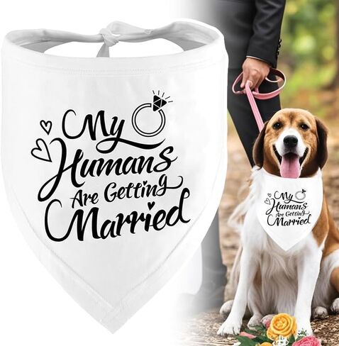 Dog Bandanas, Wedding Bandana, Engagement Gift for Animal, My Humans are Getting Married, Wedding Photo Prop, Pet Scarf for Dog Engagement Announcement, Pet Accessories (Black) in Saudi Arabia