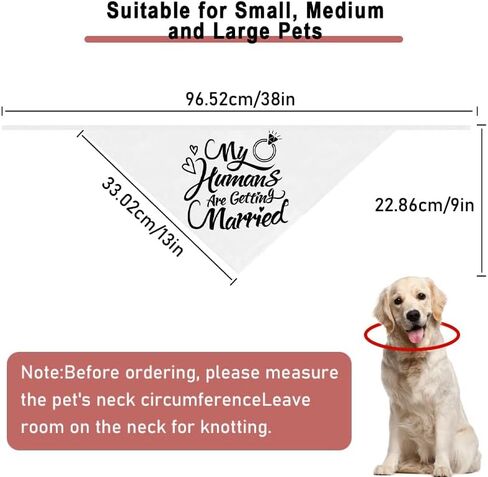 Dog Bandanas, Wedding Bandana, Engagement Gift for Animal, My Humans are Getting Married, Wedding Photo Prop, Pet Scarf for Dog Engagement Announcement, Pet Accessories (Black) in Saudi Arabia