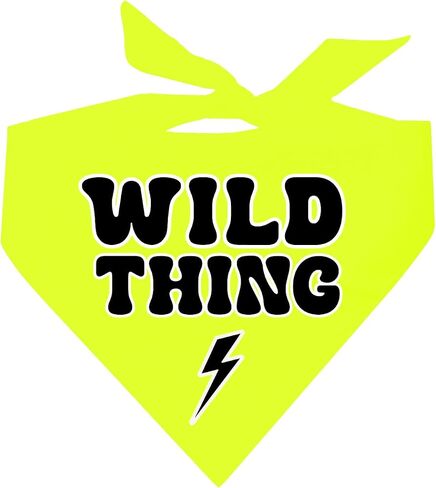 Wild Thing Lightning Bolt Trendy Neon Dog Bandana (ألوان نيون متنوعة) (أسود، مقاس واحد) in Saudi Arabia