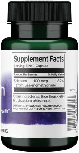 Swanson Selenium (L-Selenomethionine) 100 mcg 200 Capsules in Saudi Arabia