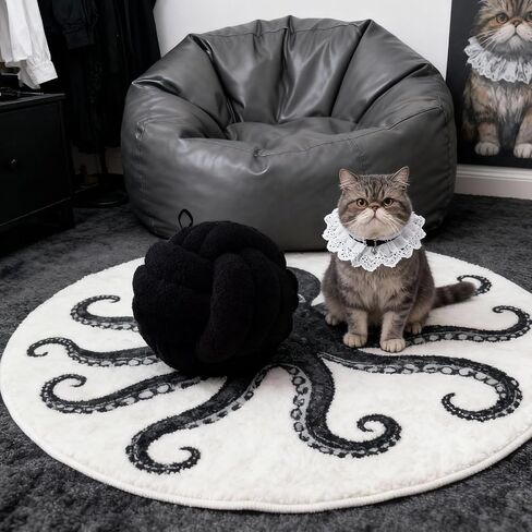 Knot Pillow Ball Plush - Decorative Throw Pillows for Bed Relieve Stress, Round Knot Cushion for Sofa Decor Pet Toy, Black 8 inch in Saudi Arabia