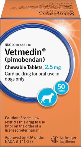 VETMEDIN® (بيموبندان) أقراص قابلة للمضغ للكلاب، 1.25 ملغ، موسع، 50 قيراط in Kuwait