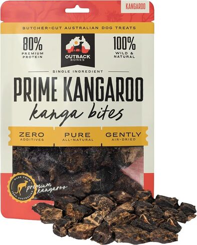 | Prime Kangaroo Dog Treats Kanga Bites | Single Ingredient Air Dried Natural Jerky Bites (7.05 oz) in Saudi Arabia