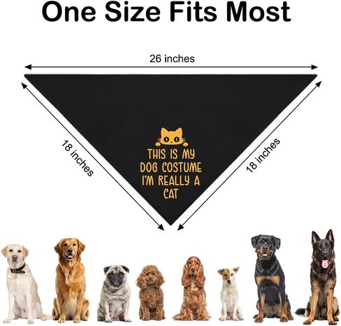This is My Dog Costume I'm Really A Cat Black Dog Bandana, Christmas Birthday Gifts for Pet Lover, Funny Pet Scarf Accessory Photo Prop, Humor Pup Costume for Christmas Birthday Celebration in Kuwait