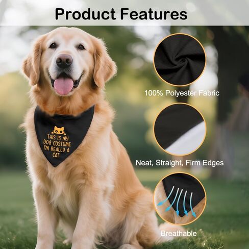 This is My Dog Costume I'm Really A Cat Black Dog Bandana, Christmas Birthday Gifts for Pet Lover, Funny Pet Scarf Accessory Photo Prop, Humor Pup Costume for Christmas Birthday Celebration in Kuwait