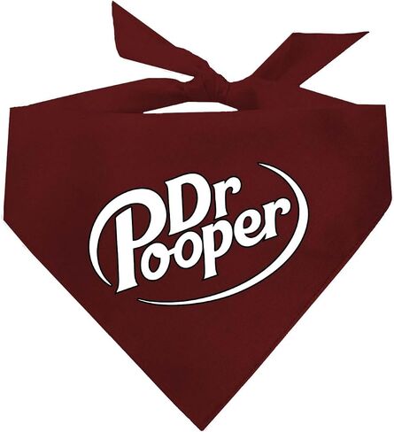 Dr. Pooper Soda Can Costume Dog Bandana | 100% Cotton Adjustable Triangle | Made in USA | Funny Drink Parody | Halloween |Dark Red, One Size (1375) in Saudi Arabia
