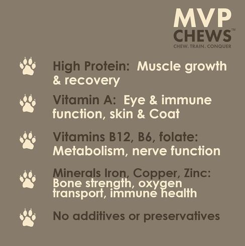 MVPChews | Single Ingredient Beef Liver Dog Treats 3.5oz | Freeze Dried Raw | Premium Quality High Protein Training Treats | No Additives | No Fillers | No Grain | Gluten Free in Saudi Arabia