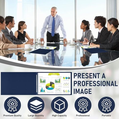 10 PCS Pressboard Report Cover ، 3 "مجلد الموثق التقديمي مع سعة مع سائحة ورق شق المعادن لربط النصوص مقترحات التقارير بدقة ، مستندات أخرى (11x17 بوصة ، أزرق البحرية) in Saudi Arabia