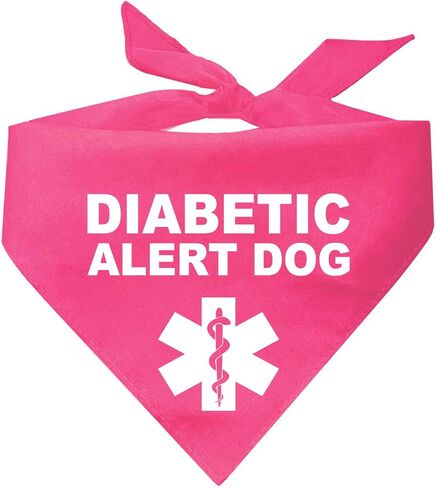 Diabetic Alert Dog Dog Bandana | 100% Cotton Adjustable Triangle | Made in USA | Service | Support | Training | Working Assistance | (791) in Saudi Arabia