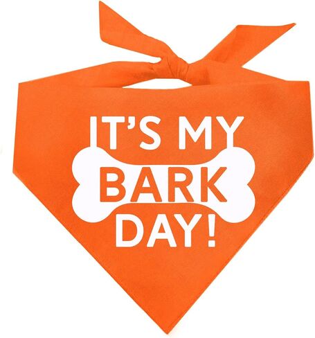 It's My Barkday! Birthday Funny Dog Bandana | 100% Cotton Triangle | Made in USA | Birthday Pawty | Party Theme | Celebration Supplies | Photoshoot Prop | Black, One Size (179) in Saudi Arabia
