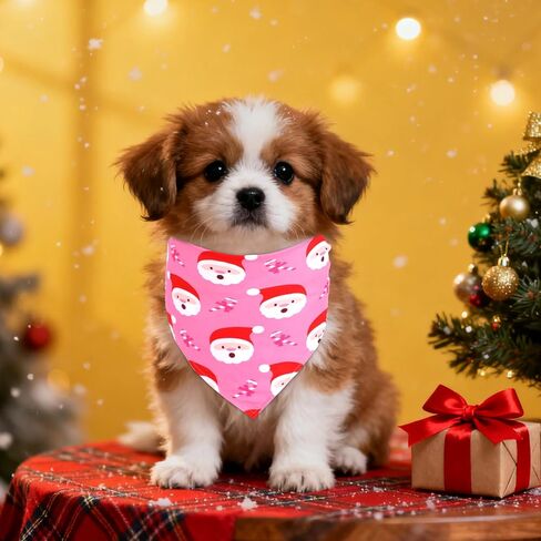 2pcs Christmas Pet Bandanas, Funny Santa Claus & Christmas Tree Designs Dog Bibs Durable Polyester Xmas Holiday Pet Scarves Cute Outfit Gifts Accessories for Dogs (Small) in Saudi Arabia