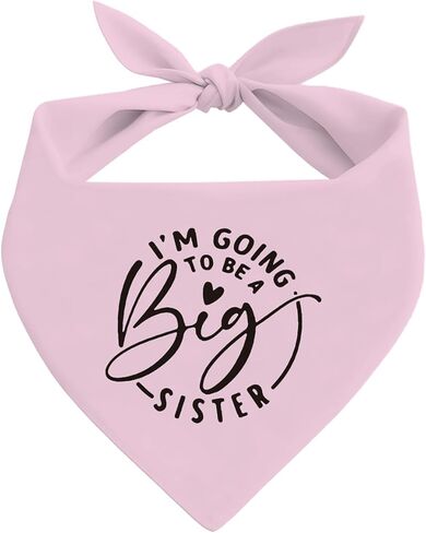 I'm Going to Be Abig Sister Dog Bandana، ملحقات وشاح الكلب الأليف باللون البيج، إعلان الحمل للطفل، وشاح مثلث للكلاب الأليفة، باندانا للحيوانات الأليفة للكلاب الصغيرة والمتوسطة in Kuwait
