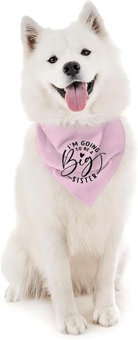 I'm Going to Be Abig Sister Dog Bandana، ملحقات وشاح الكلب الأليف باللون البيج، إعلان الحمل للطفل، وشاح مثلث للكلاب الأليفة، باندانا للحيوانات الأليفة للكلاب الصغيرة والمتوسطة in Kuwait