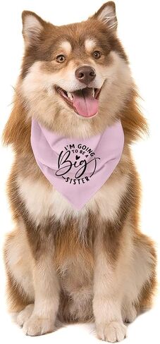 I'm Going to Be Abig Sister Dog Bandana، ملحقات وشاح الكلب الأليف باللون البيج، إعلان الحمل للطفل، وشاح مثلث للكلاب الأليفة، باندانا للحيوانات الأليفة للكلاب الصغيرة والمتوسطة in Kuwait