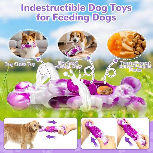 Dog Chew Toys for Aggressive Chewers, 2 Pack Indestructible Toys for Large Dogs, Dog Toy for Large Medium Small Breed, Super Chewer with Tough Nylon, Gift for Dogs in Saudi Arabia