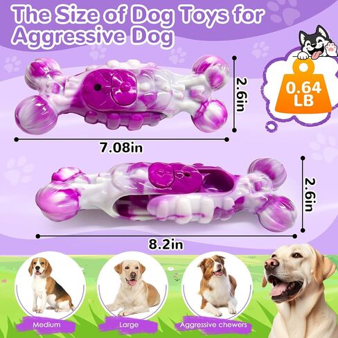 Dog Chew Toys for Aggressive Chewers, 2 Pack Indestructible Toys for Large Dogs, Dog Toy for Large Medium Small Breed, Super Chewer with Tough Nylon, Gift for Dogs in Saudi Arabia
