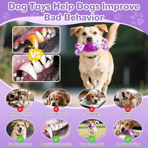 Dog Chew Toys for Aggressive Chewers, 2 Pack Indestructible Toys for Large Dogs, Dog Toy for Large Medium Small Breed, Super Chewer with Tough Nylon, Gift for Dogs in Saudi Arabia