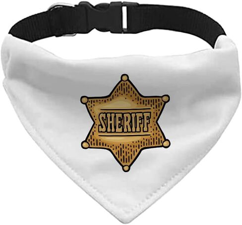 Sheriff Dog Bandana Collar – Police Style Pet Scarf for Small, Medium & Large Dogs – Adjustable Pet Costume Accessory – Funny Graphic Dog Bandana for All Breeds (S) in Saudi Arabia