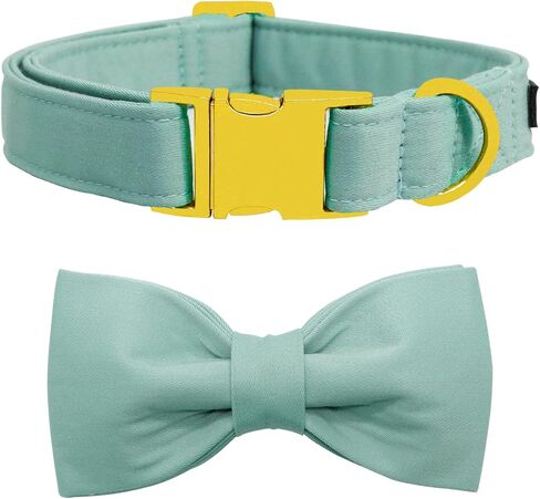 Maca Bates Dog Collar with Bow Bowtie for Dogs Solid Colors Sailor Bow Tie Adjustable Breakaway Red Collars Accessories Birthday Gift for Small Medium Large XL Puppy with Golden Metal Buckle in Kuwait