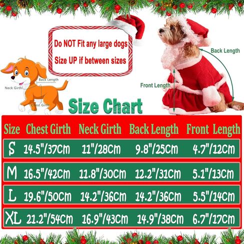 Pet Christmas Costumes 2 PCS Santa Claus Outfit Dog Santa Hat with Beard Xmas Costumes Suit for Small Medium Dogs Winter Warm Cat Coat Christmas Dog Clothes Holiday Dresses (Small, Dog Santa Suit) in Saudi Arabia