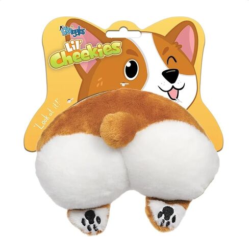 Lil Cheekies Plush Tooshie Animal Dog Squeaker Toys Fun for Small Dogs (Blonde (Corgi)) in Saudi Arabia