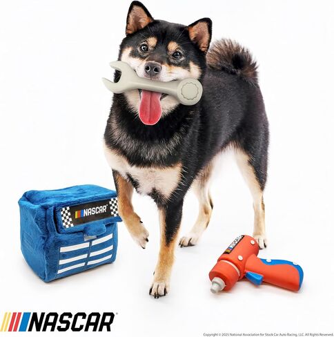 design LAB, Inc. NASCAR Official Merchandise | NASCAR Toy Rubber Race Car, Plush Toy Tool Box & Impact Wrench Gift Set | Interactive Squeaky Pet Toys for Dogs in Saudi Arabia