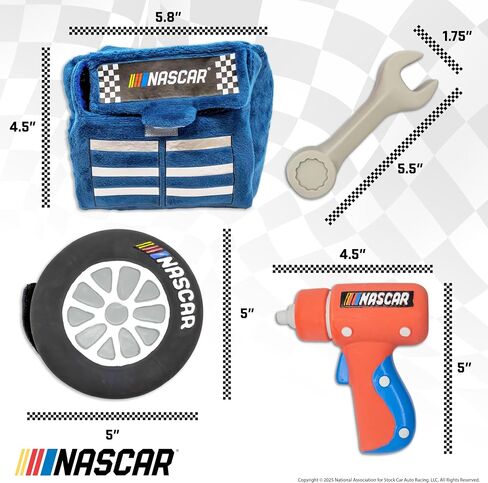 design LAB, Inc. NASCAR Official Merchandise | NASCAR Toy Rubber Race Car, Plush Toy Tool Box & Impact Wrench Gift Set | Interactive Squeaky Pet Toys for Dogs in Saudi Arabia