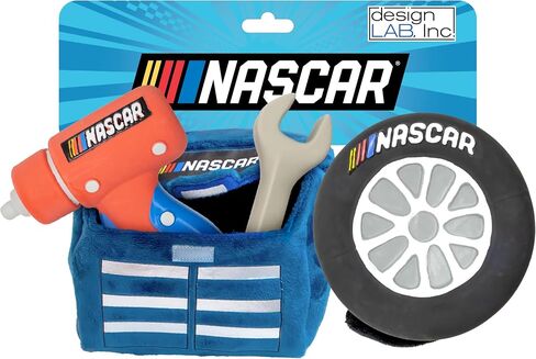 design LAB, Inc. NASCAR Official Merchandise | NASCAR Toy Rubber Race Car, Plush Toy Tool Box & Impact Wrench Gift Set | Interactive Squeaky Pet Toys for Dogs in Saudi Arabia
