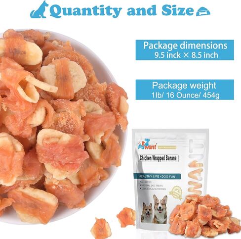 Chicken Wrapped Apple Dog Treats with Real Chicken and Apple, Soft and Chewy Training Snacks for All Dog Sizes, 0.5lb/227g in Kuwait