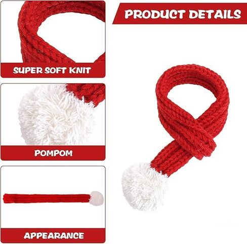 Christmas Dog Cat Santa Scarf,Dog Winter Knitted Scarf Pet Winter Neck Warmer Costume with White Pompom Ball Party Dressup Xmas Cute Decorate Gift Green in Saudi Arabia