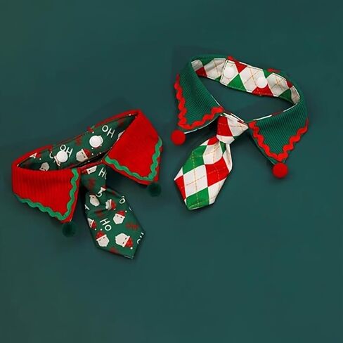 Christmas Dog Tie, Adjustable Scarf, Suitable for Small and Medium-Sized Pets, Party and Family Photos (Deep Red,XL(45-55cm)) in Saudi Arabia