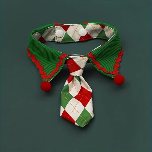 Christmas Dog Tie, Adjustable Scarf, Suitable for Small and Medium-Sized Pets, Party and Family Photos (Deep Red,XL(45-55cm)) in Saudi Arabia