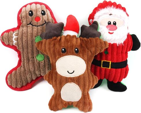 Squeak Dog Plush Soft Chew Toy with Squeaker Christmas for Small & Dogs for Play Training in Saudi Arabia