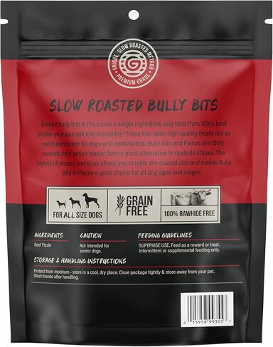 قطع الفتوة من جريليرز، كيس 1/2 رطل، 8 أونصة، علاج طبيعي للكلاب لجميع السلالات، مضغ للكلاب من أجل أسنان صحية in Kuwait