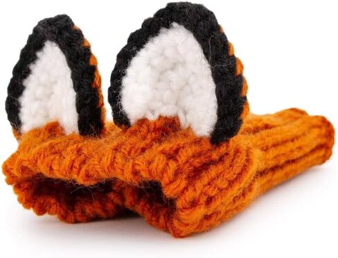 Knit Ear Wrap Snoods Dog Fox Costume Halloween Christmas Fox Ear Covers Hood for Small Medium Pet(S) in Saudi Arabia