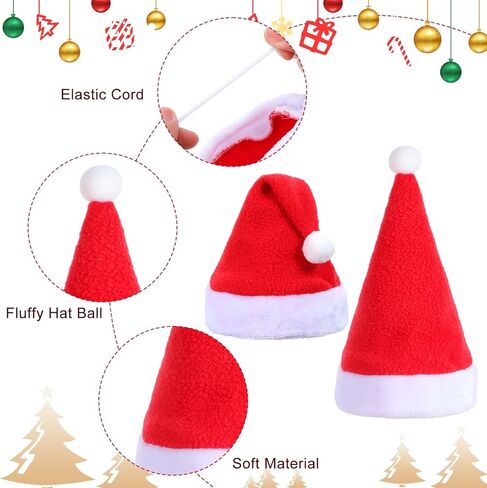 مجموعة قبعة ووشاح سانتا للكلاب لعيد الميلاد، مقاس صغير، وشاح أحمر قابل للتعديل مع كرة بوم بوم بيضاء، لتدفئة رقبة الكلاب في الشتاء، ملابس عيد الميلاد للكلاب in Kuwait